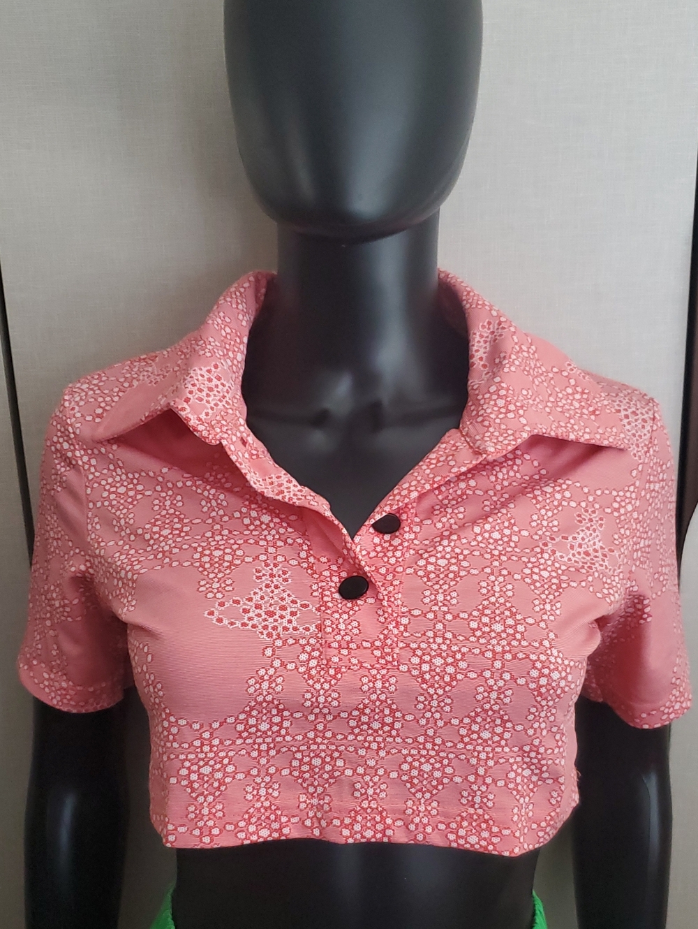 Vivienne Westwood Ocean - Red & White Printed Cropped Polo Top